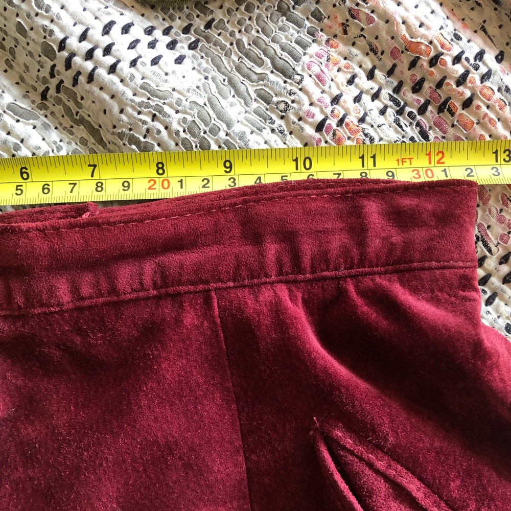 Vintage Genuine Leather Deep Red High Waisted Pencil Skirt 0 - Picture 14 of 16